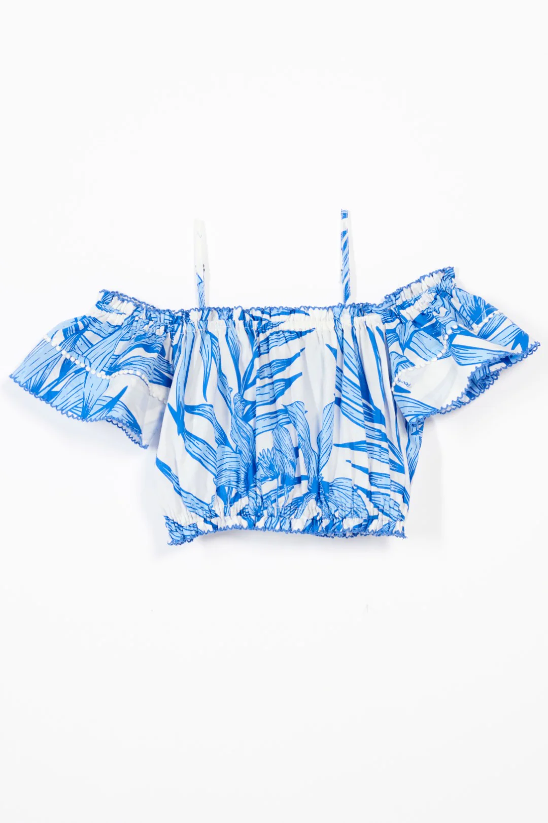 Top Donna for girls - Blue Palm Leaf