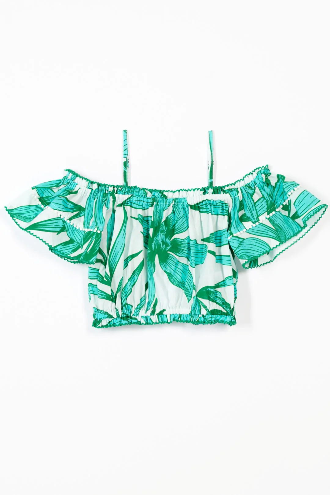 Top Donna for girls - Green Palm Leaf